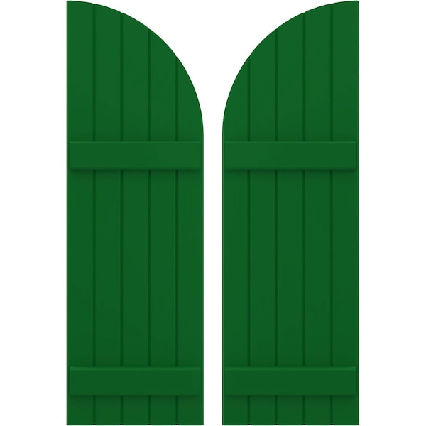 Ekena Millwork Americraft 5-Board (2 Batten) Wood Joined Board-n-Batten Shutters w/ Arch Top, ARW101BQ518X77HGH, PR ARW101BQ518X77HGH - main